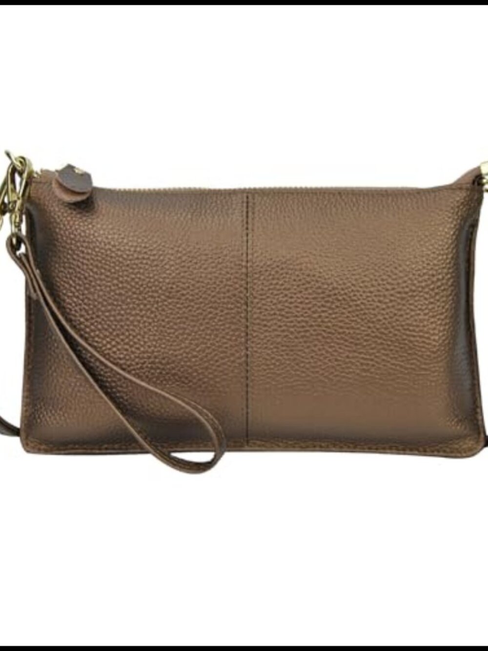 Genuine Leather Crossbody Wristlet Slim Flat-Profile Card Slots Women